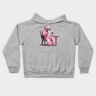 Sloth Reading Kids Hoodie